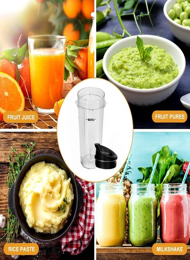TQEONKL Blender Cups Replacement Parts 2PC, 16oz Ninja Juicer Cups Come with To-Go Lids, Compatible with Nutri Ninja Blenders QB3000SSW 30 / QB3000QR 30 / QB3000QBK / QB3001SS / QB3005, Ninja Blender Cups - Image 4